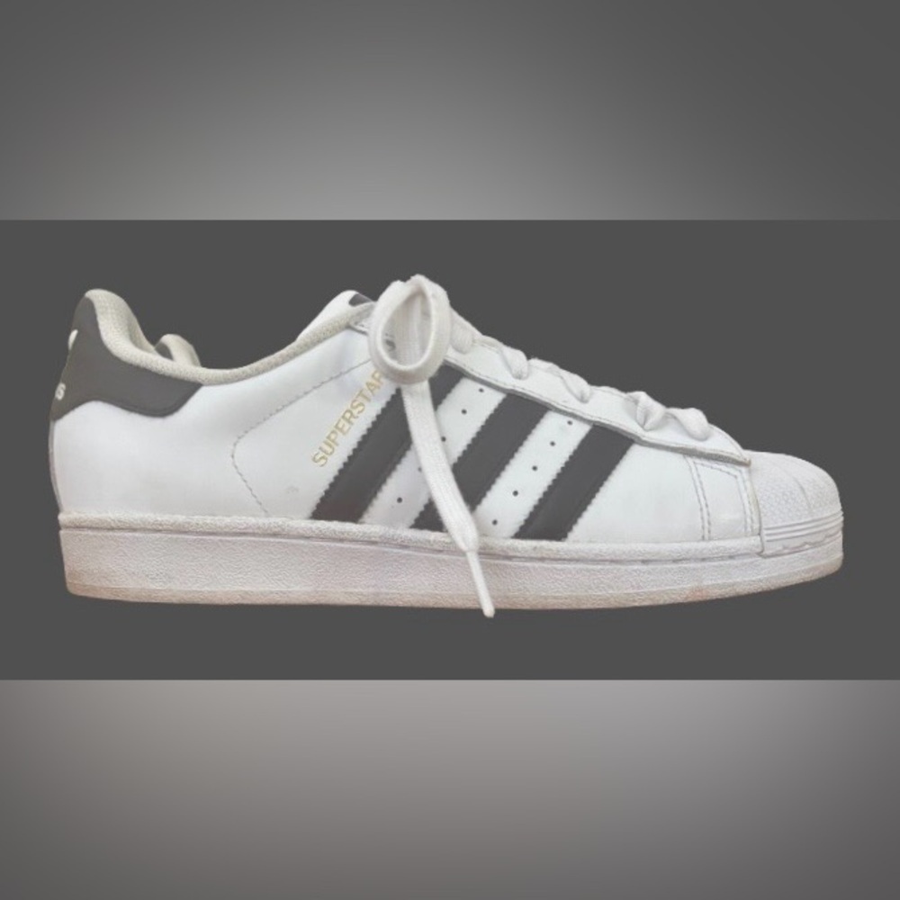 adidas Superstar wht w blk strp unisex snkrs MN 9.5 - 10 WM 11.5 PLEASE READ - Picture 7 of 12